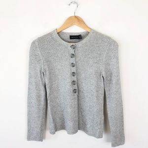 The Limited Metallic Button Front Sweater